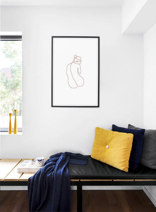 Silhouette with Beige Lines, Poster