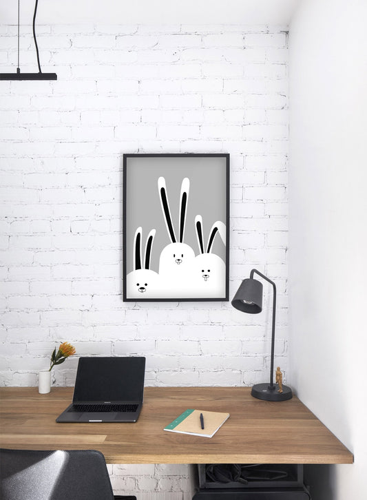 Trio of Bunnies in Black, Poster