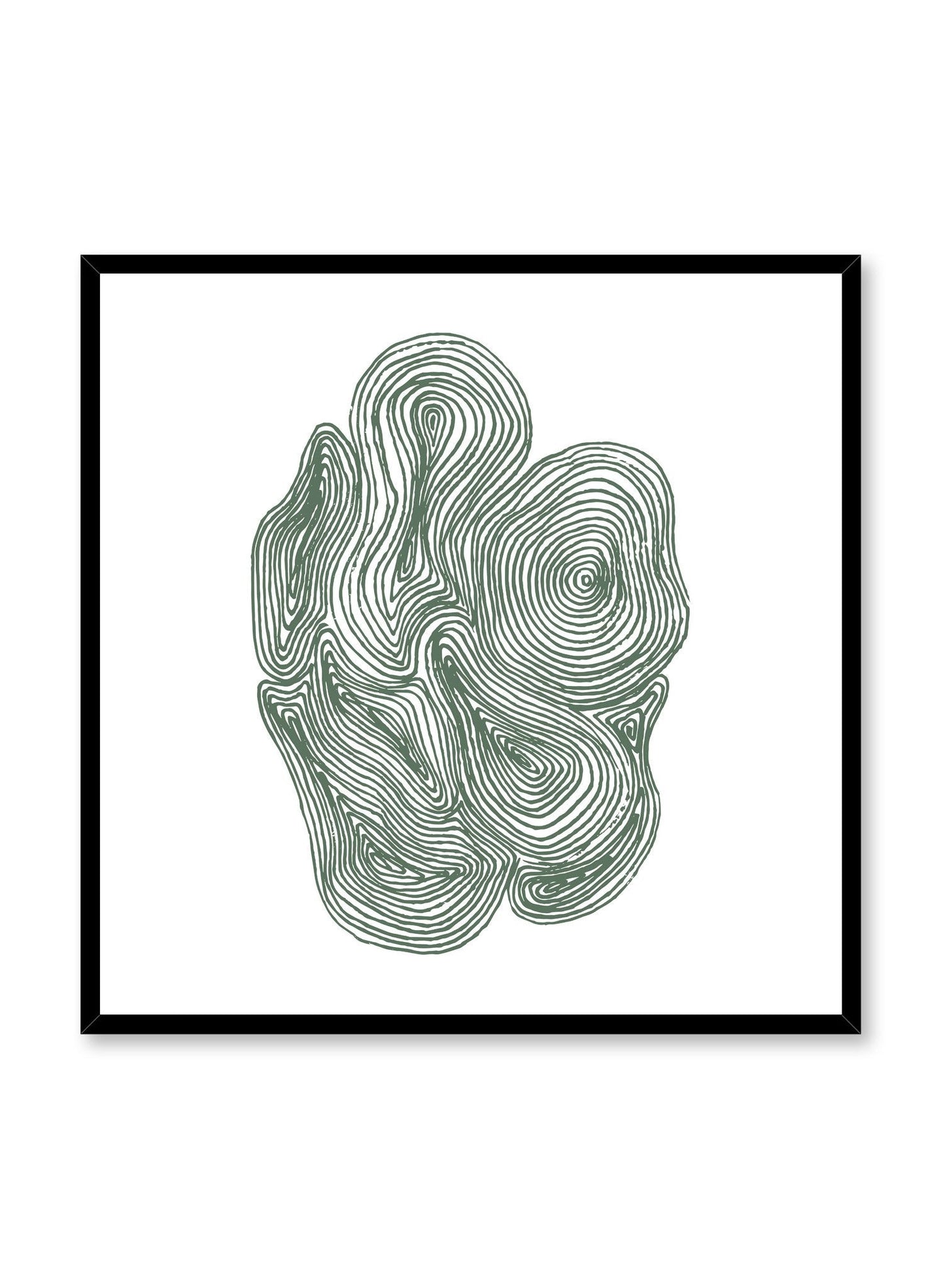 Cluster of Swirls in Green, Poster
