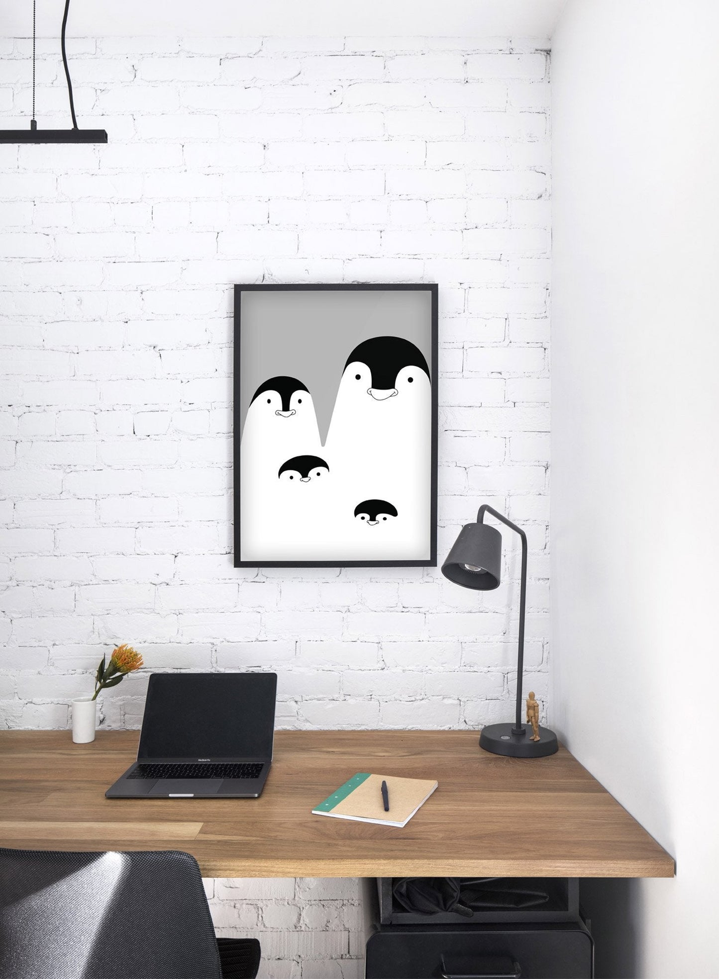 Penguin Family in Black, Poster