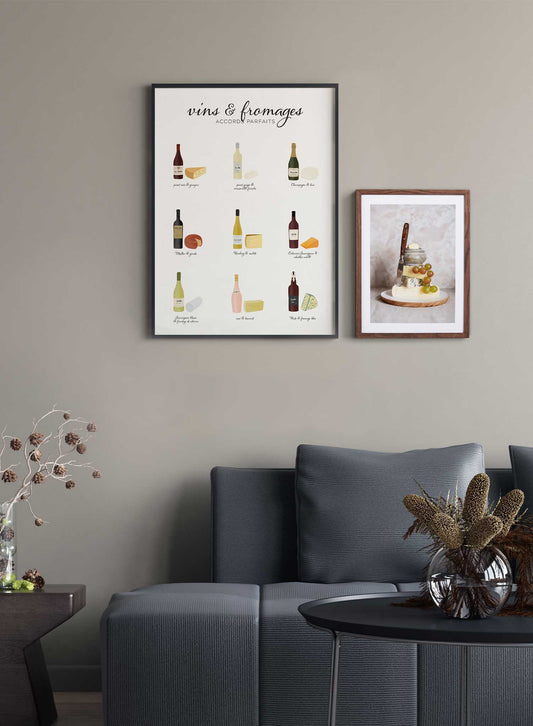 Wine & Cheese Pairings in French, Poster