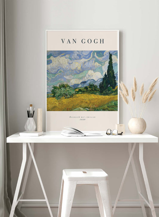 Wheat Field with Cypresses, Poster