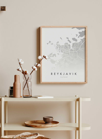 Reykjavik Map, Poster
