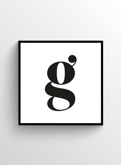 Lowercase Letter G, Poster