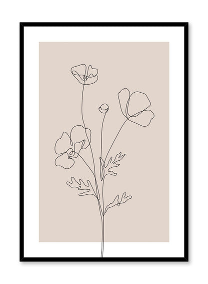 Poppy Sketch in Pink, Poster