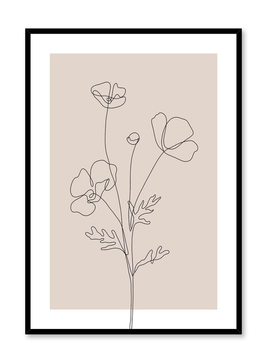 Poppy Sketch in Pink, Poster