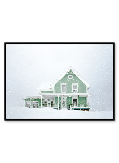Green Home in Snow, Poster