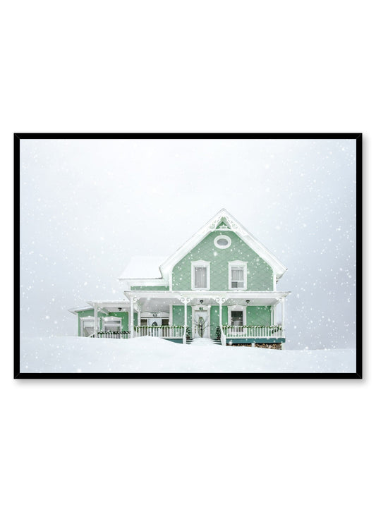 Green Home in Snow, Poster