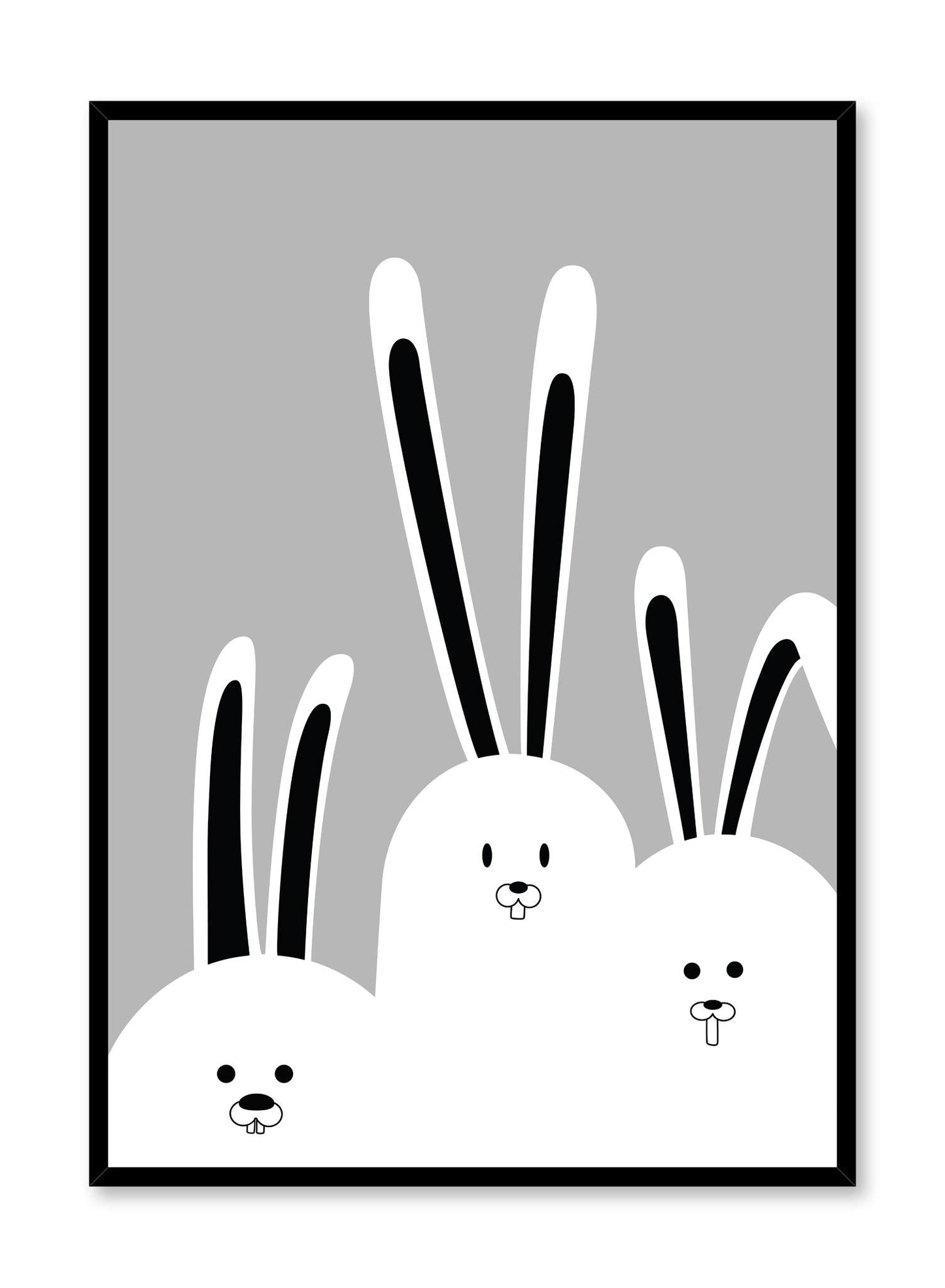 Trio of Bunnies in Black, Poster
