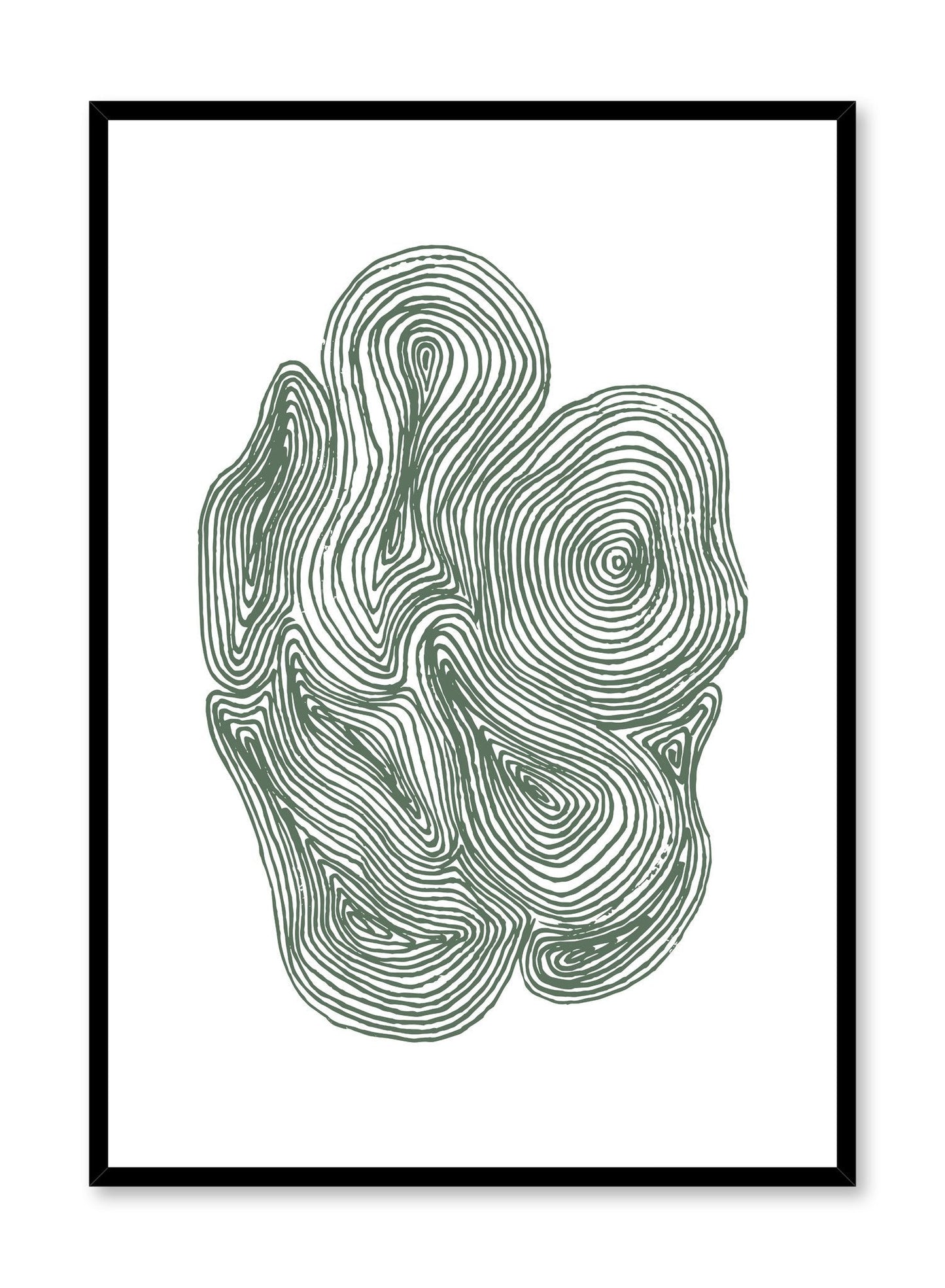 Cluster of Swirls in Green, Poster