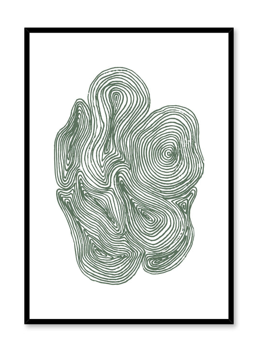 Cluster of Swirls in Green, Poster