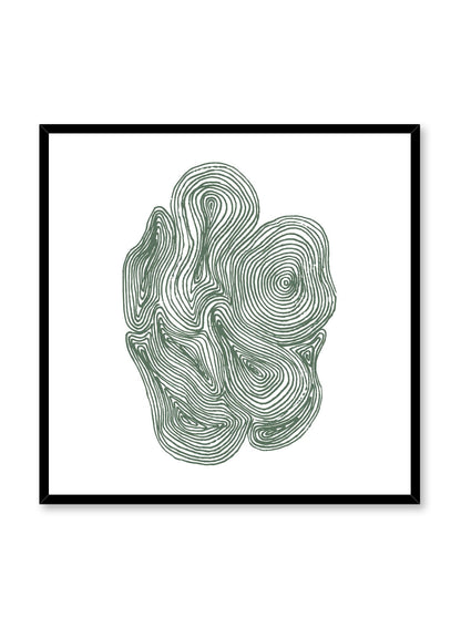 Cluster of Swirls in Green, Poster
