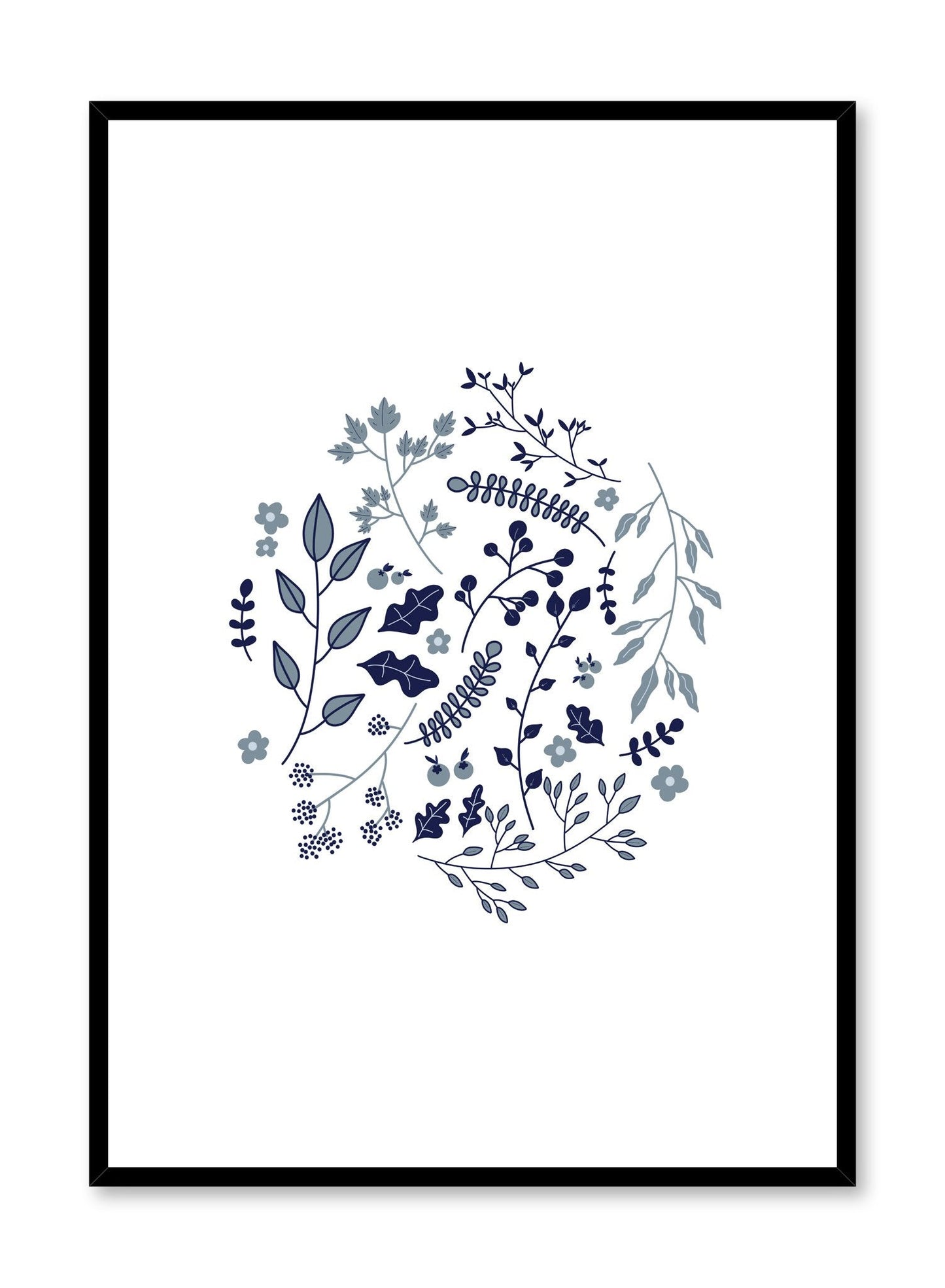 Botanicals in Blue, Poster