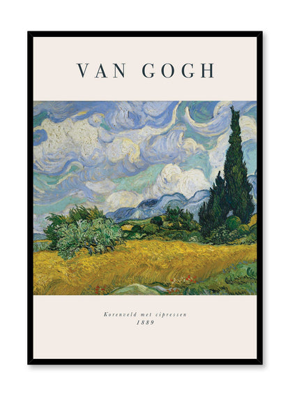Wheat Field with Cypresses, Poster