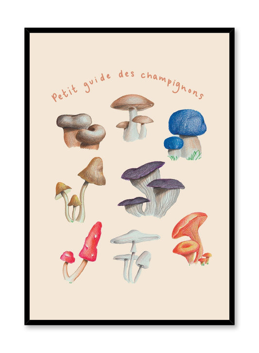Mushroom Harvest in French, Poster