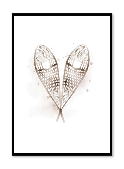 Watercolour Snowshoes, Poster