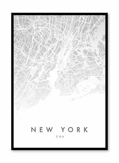 New York Map, Poster
